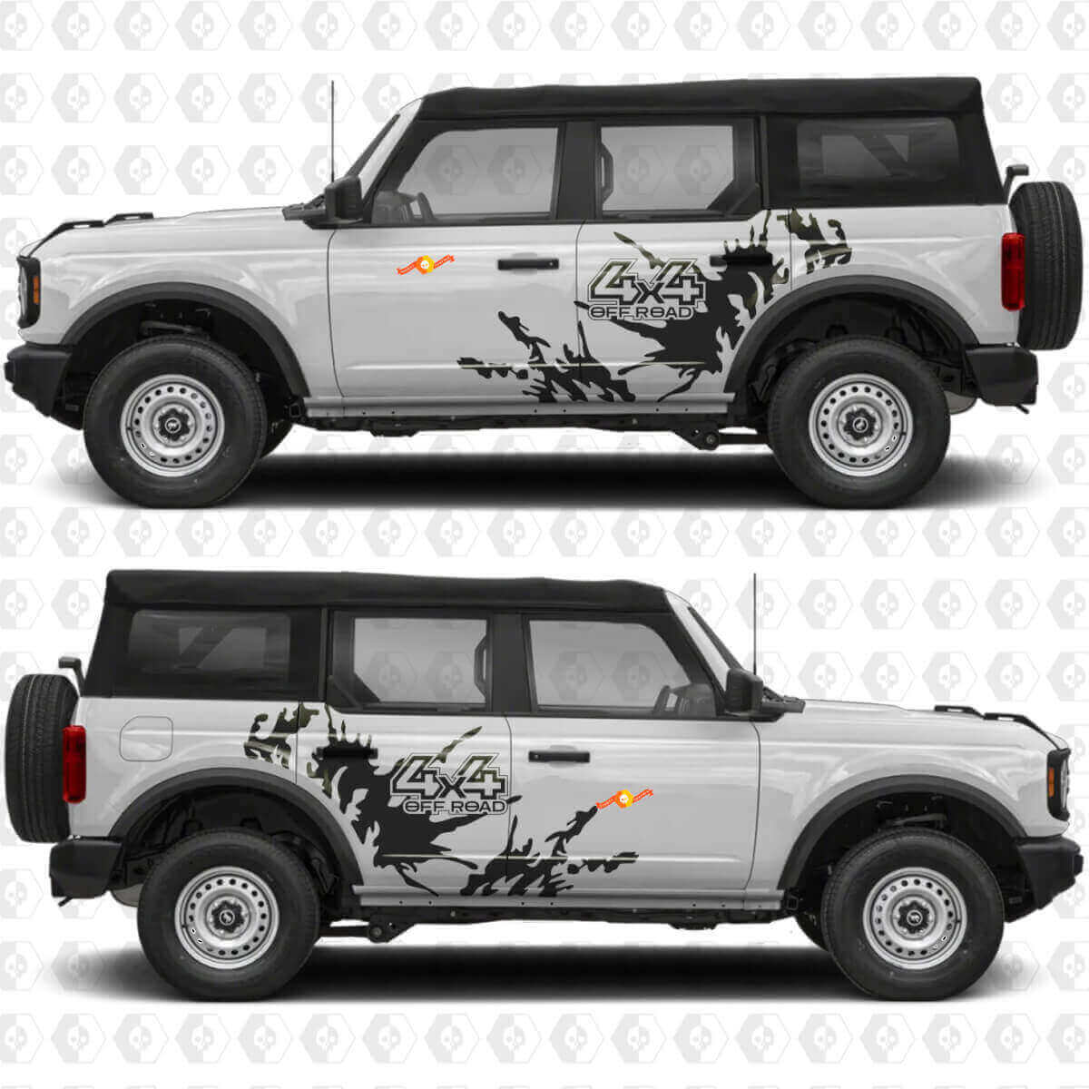 4x4 Off Road Mud Splash Side Vinyl Decal Kit for Musclecar horse
