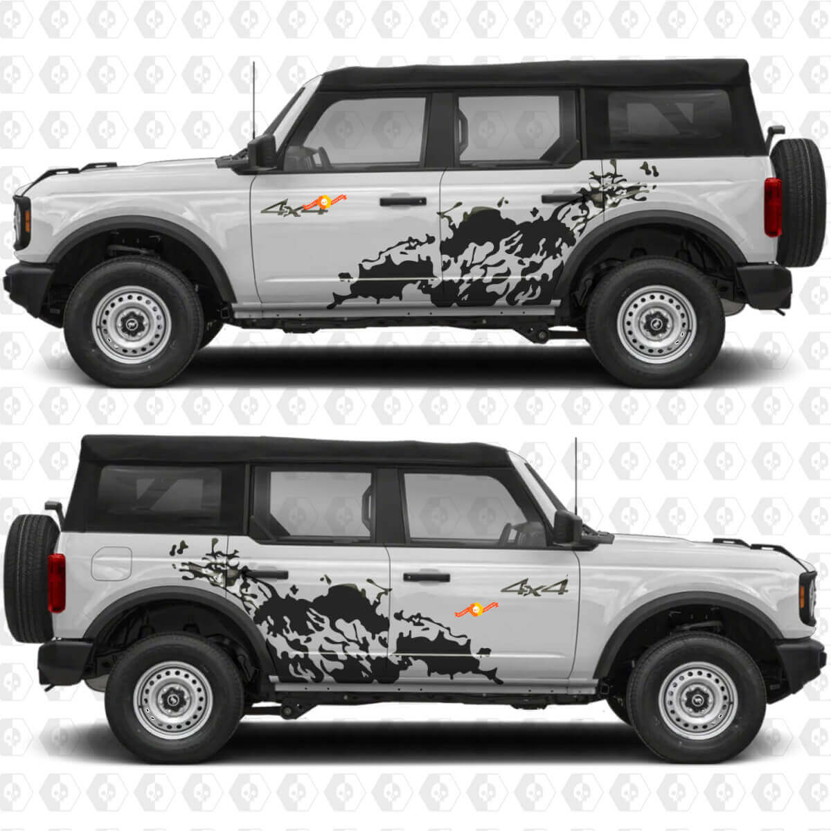 4x4 Off Road Splash Side Doors Vinyl Decal Sticker Graphics 4 for Ford Bronco