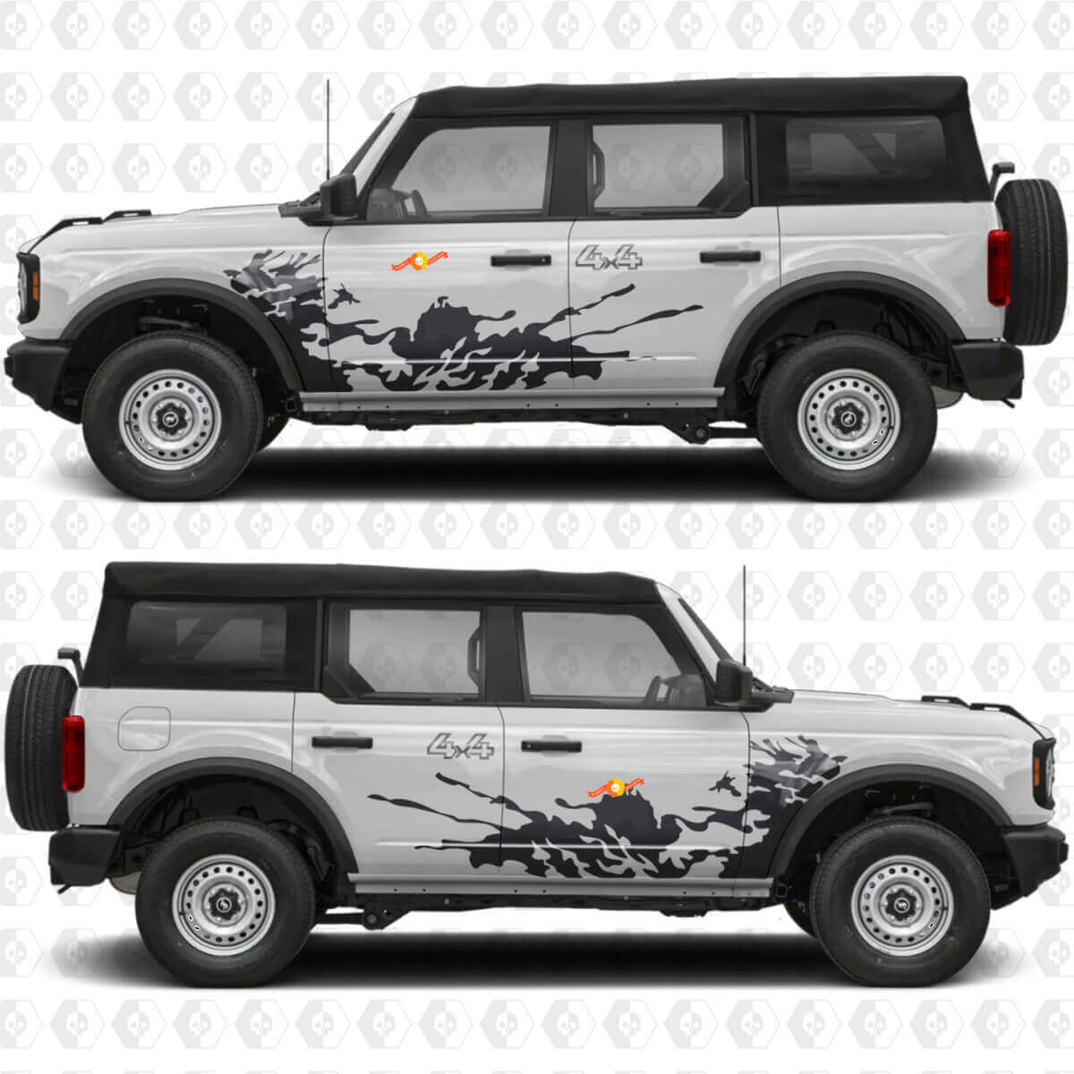4x4 Off Road Splash Side Doors Vinyl Decal Sticker Graphics 2 for Ford Bronco