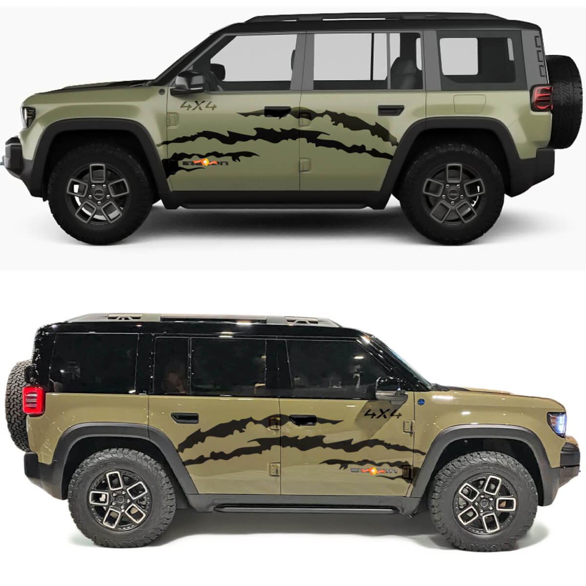 4x4 Claw Marks Side Doors Vinyl Decal for Jeep Recon