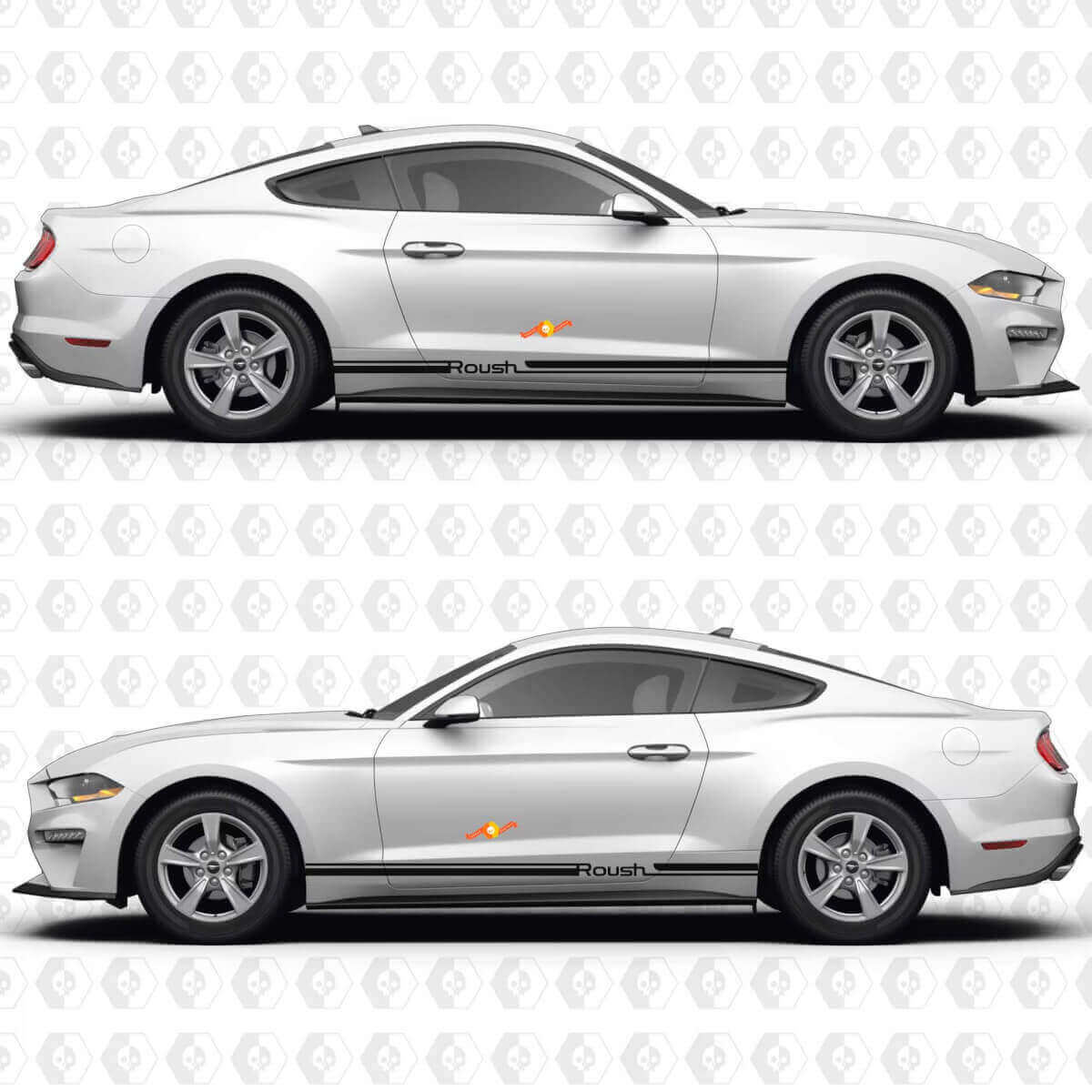 Adhesive Vinyl Decals Minimal Accent Stripe Roush Side Door Rocker Panel for Ford Mustang