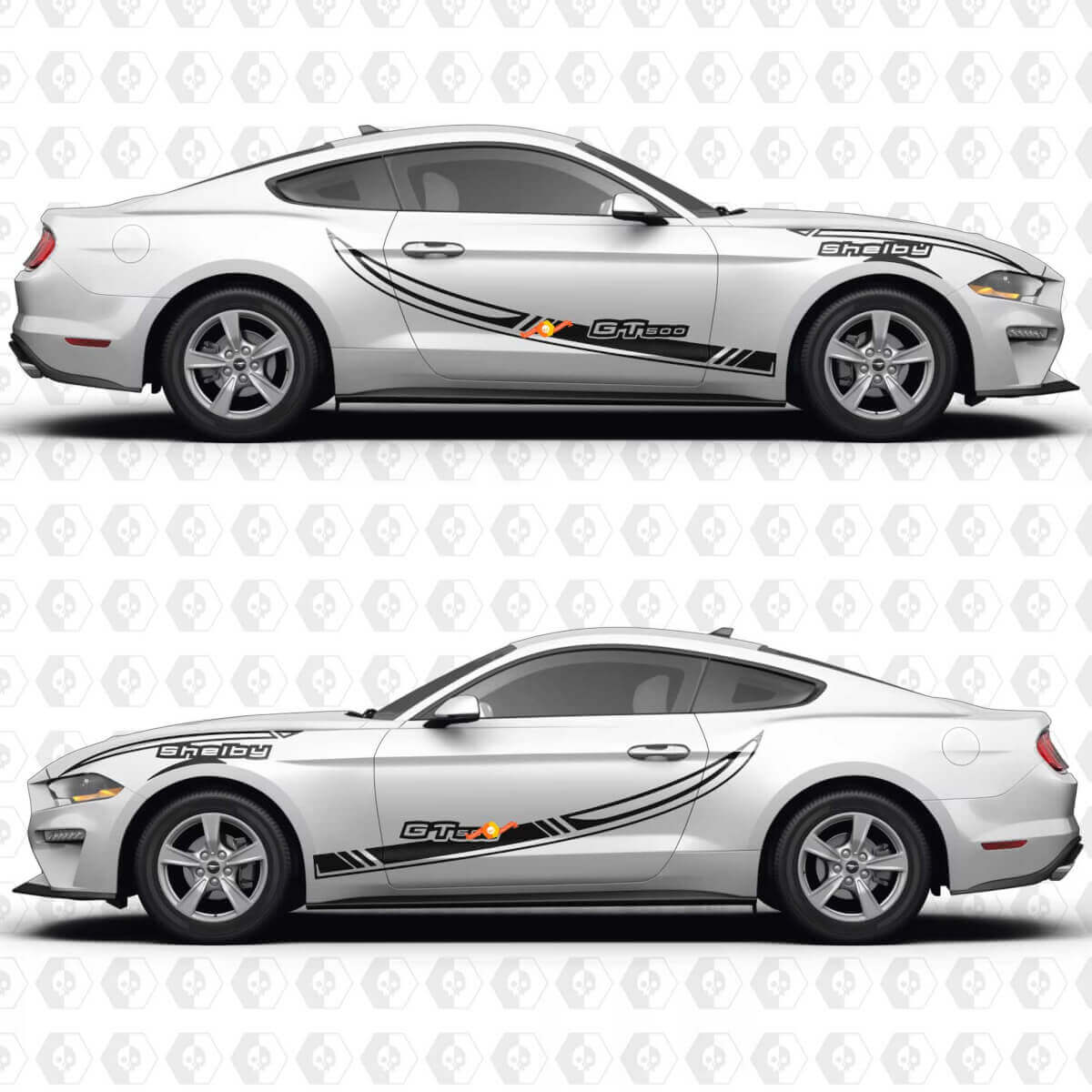 Autoclave Stripe Stickers Shelby GT500 Side Door Vinyl Decals for Ford Mustang