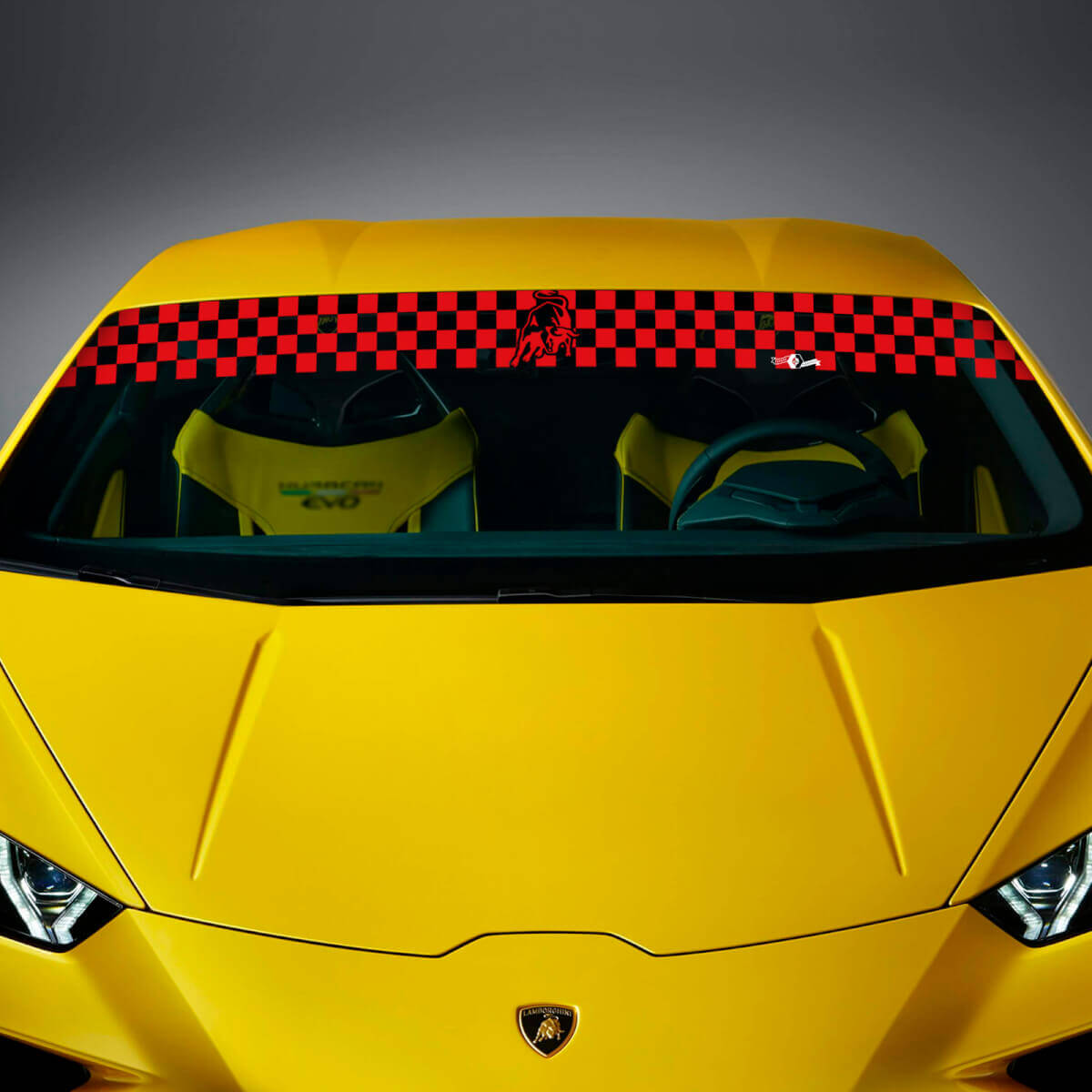 Racing Flag Windshield Vinyl Decals Stickers for Lamborghini Huracan Evo