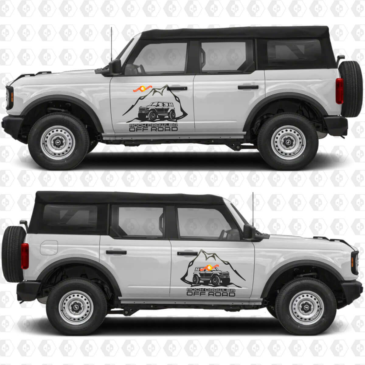 Rock Crawler Off-Road Side Doors Vinyl Decal Sticker For Ford Bronco