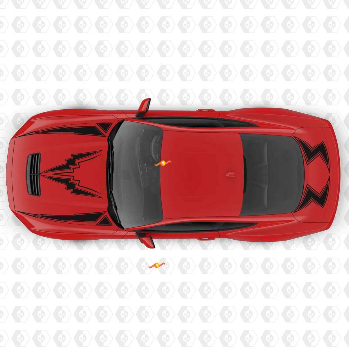 Lightning Bolt Stripe Bonnet and Boot Vinyl Decal Sticker Graphics for Ford Mustang