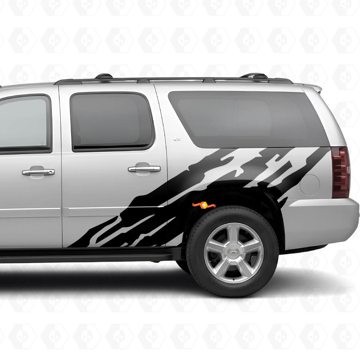 Jagged Door & Rear Quarter Vinyl Stripes for Chevrolet Suburban GMT900 2007-2014