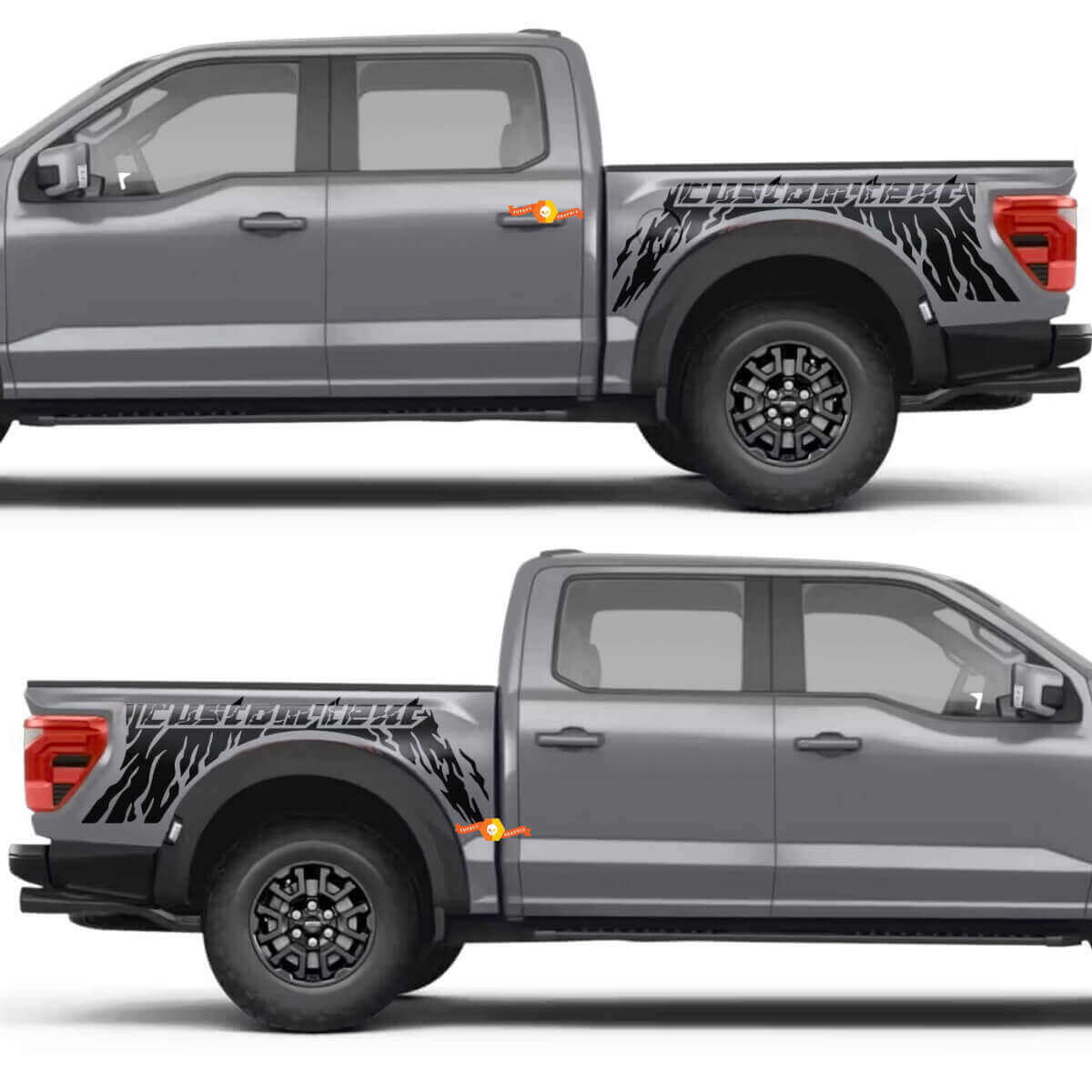 Abstract Graphics Custom Text Rear Fender Vinyl Decal Sticker for Ford F-150