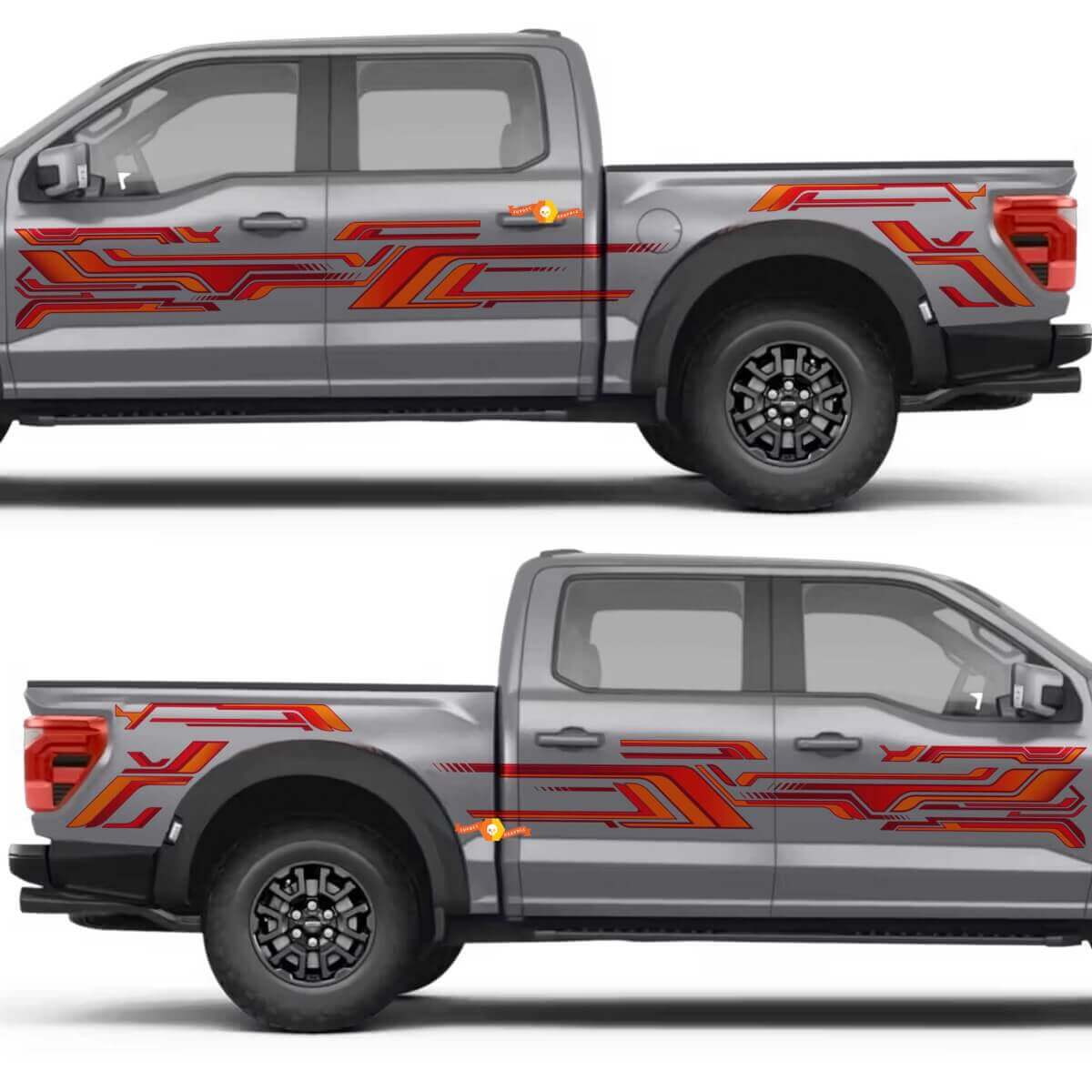Retro Block Side Door Rear Fender Vinyl Decal Sticker for Ford F-150