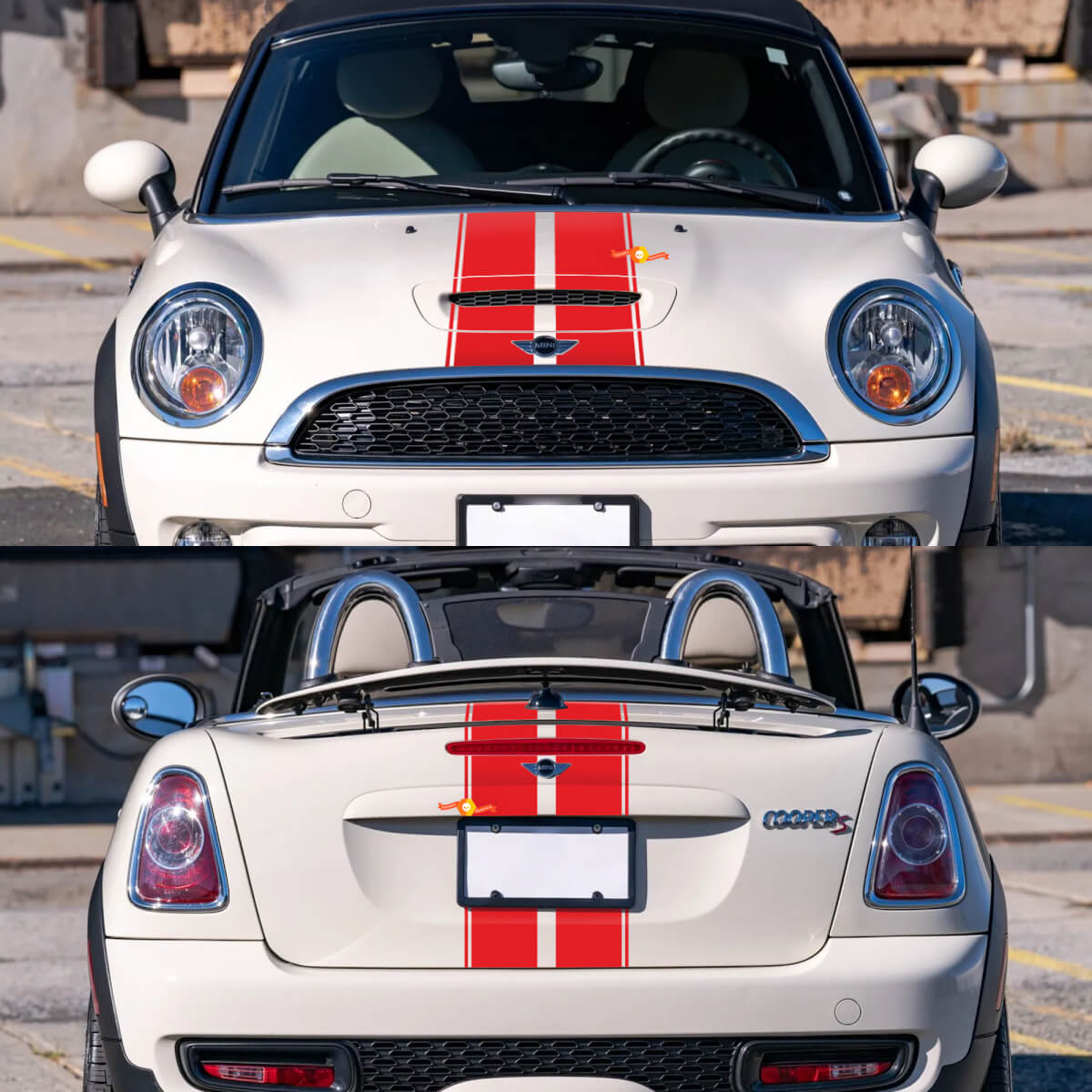 Racing Stripes Bonnet Rear Vinyl Decals Stickers for Mini Cooper R59