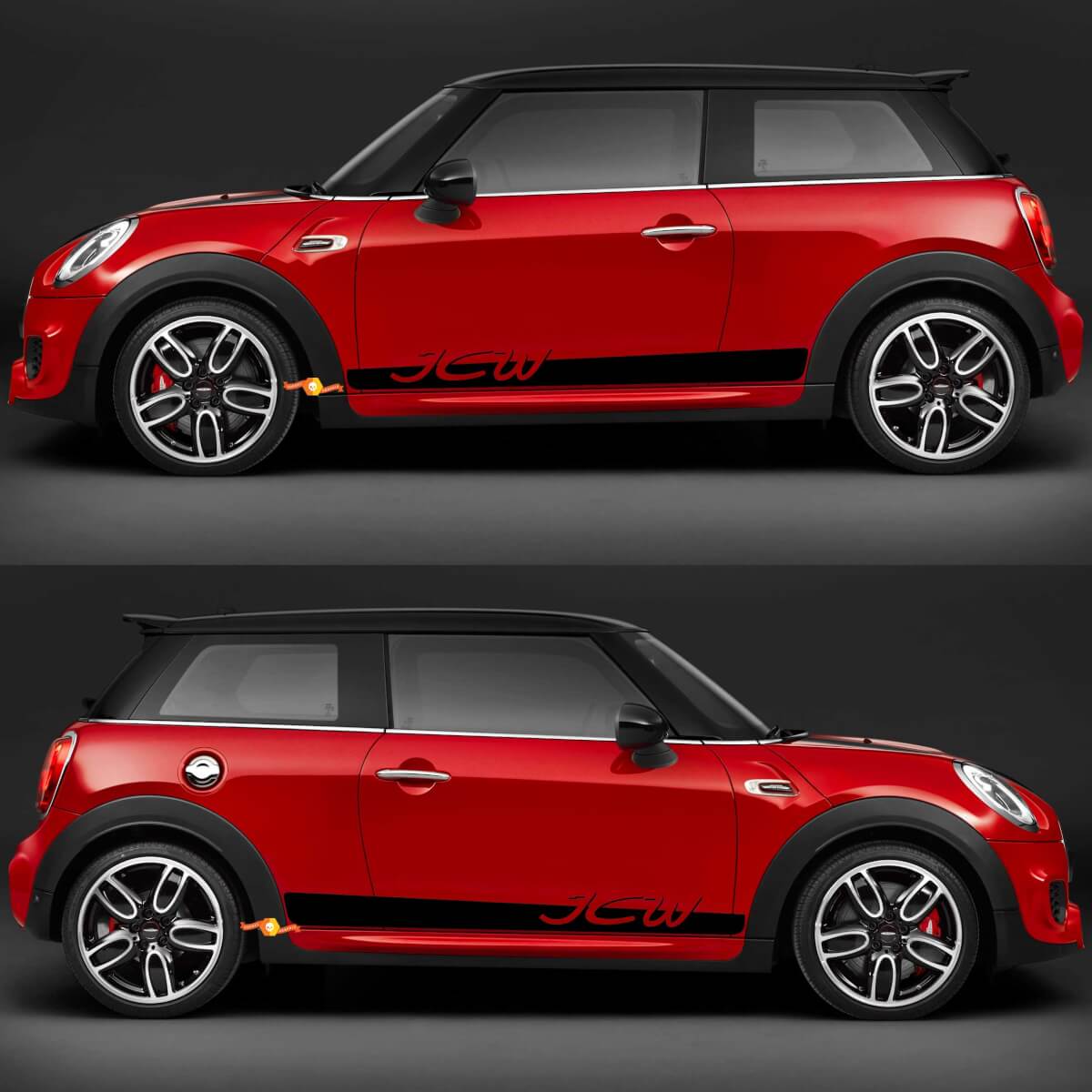 JCW Side Doors Stripes Graphics Decal Sticker for Mini Cooper F56