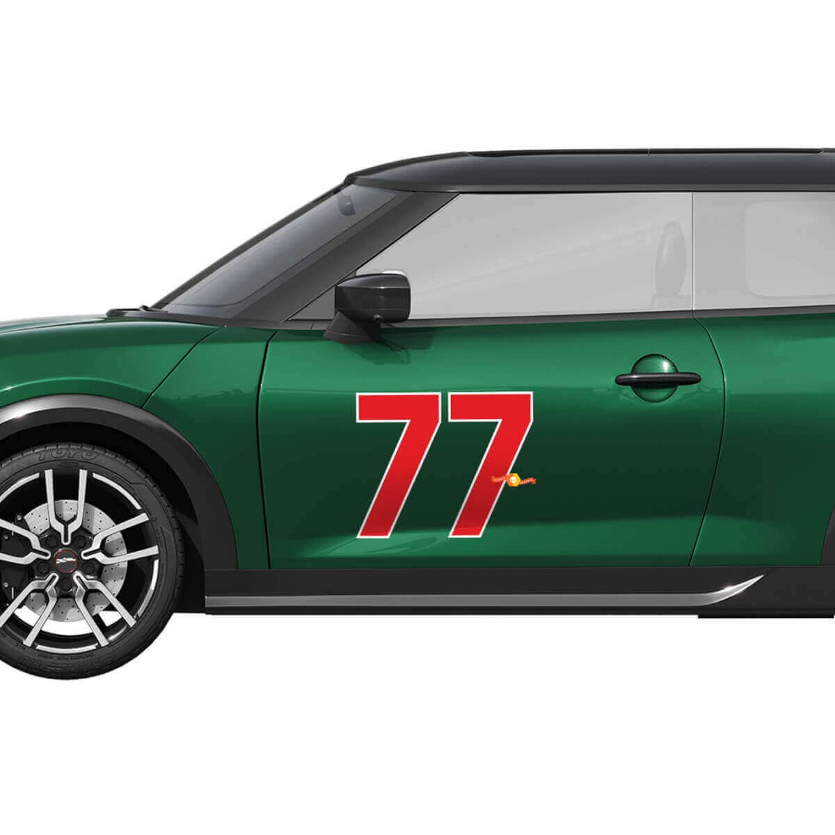 77 Logo Racing Graphic Side Door Vinyl Sticker Decal for Mini Cooper S