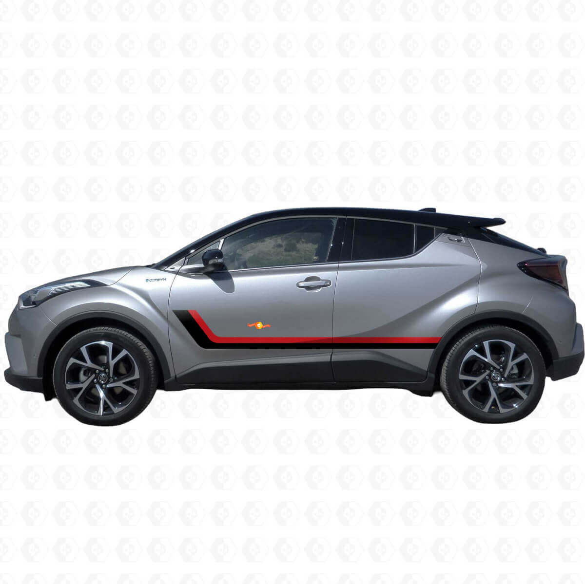 Vinyl Stickers Decal Twin Stripes Door Side For Toyota C-HR 2014
