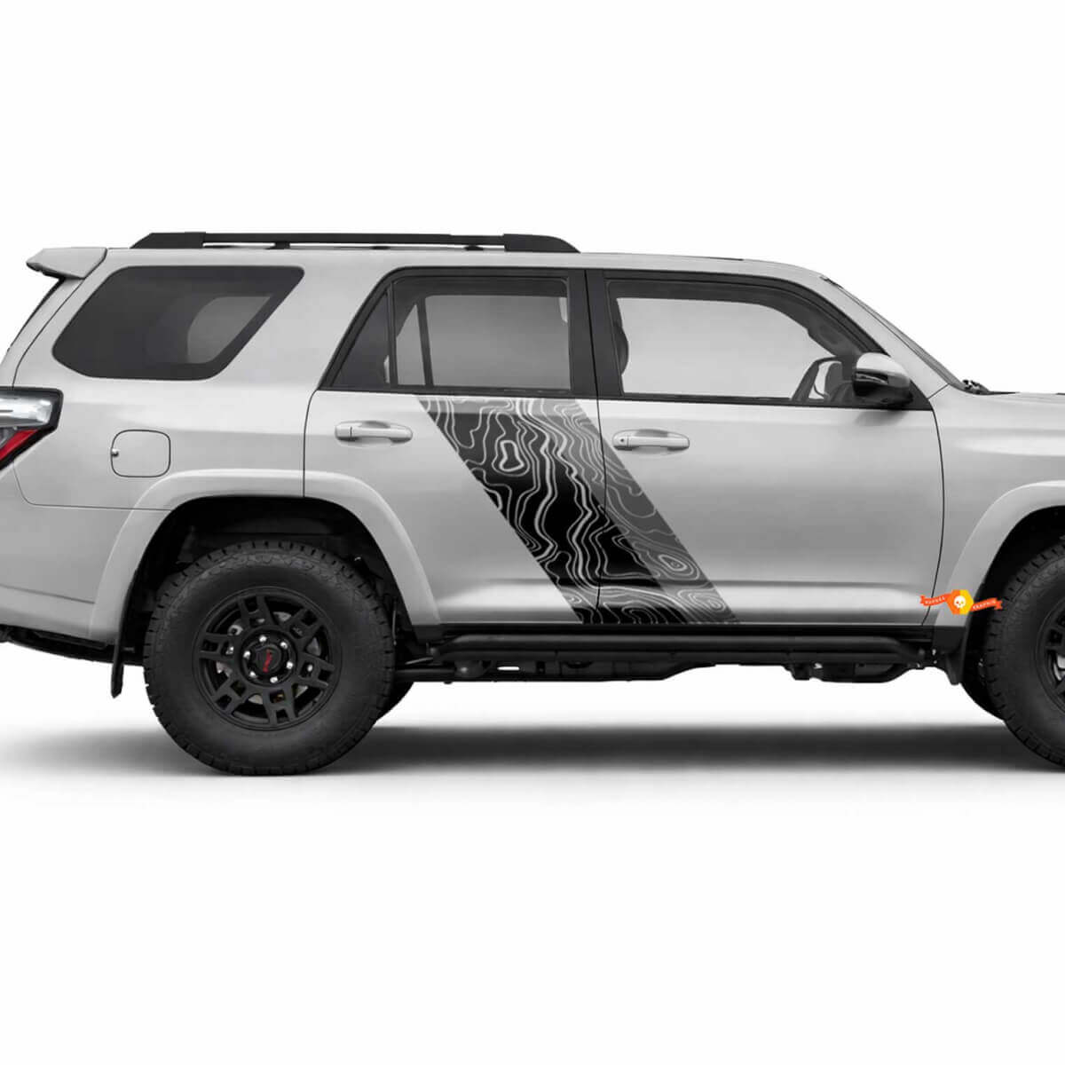 Autographical Map Style Twin Stripes Side Vinyl Stickers Decal For Toyota 4Runner 2009-2024
