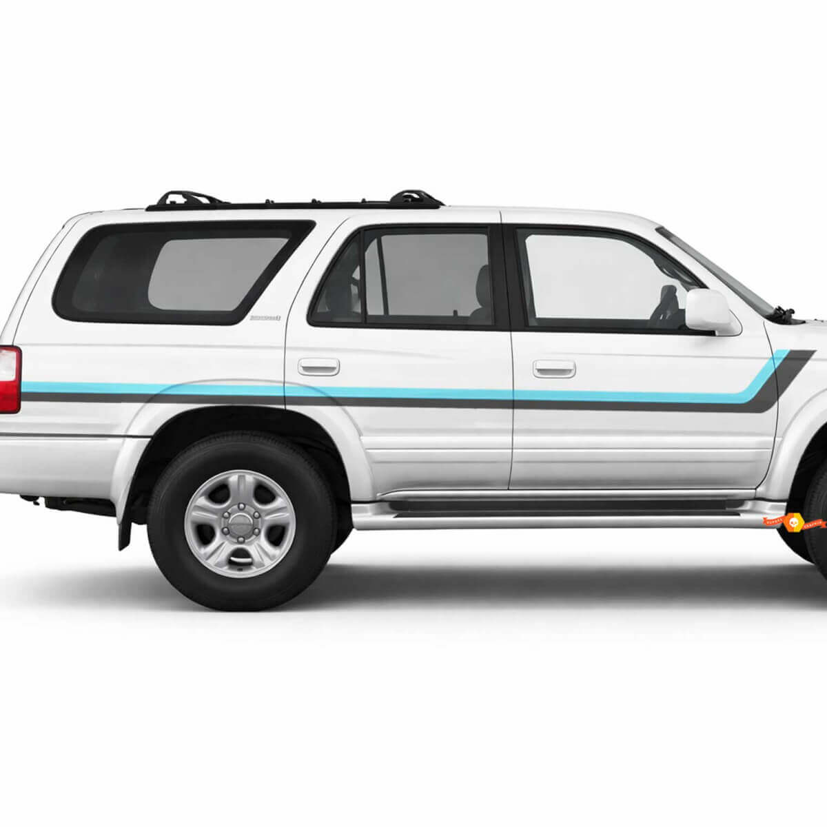 Autentyczne dwie boczne naklejki winylowe w stylu Heritage do Toyota 4Runner 1995-2002