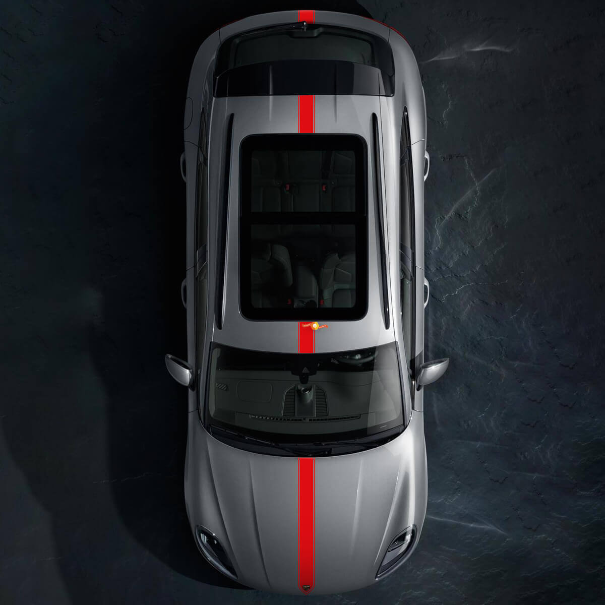 Kit de vinilo con tiras finas para capó, techo y maletero para Porsche Macan