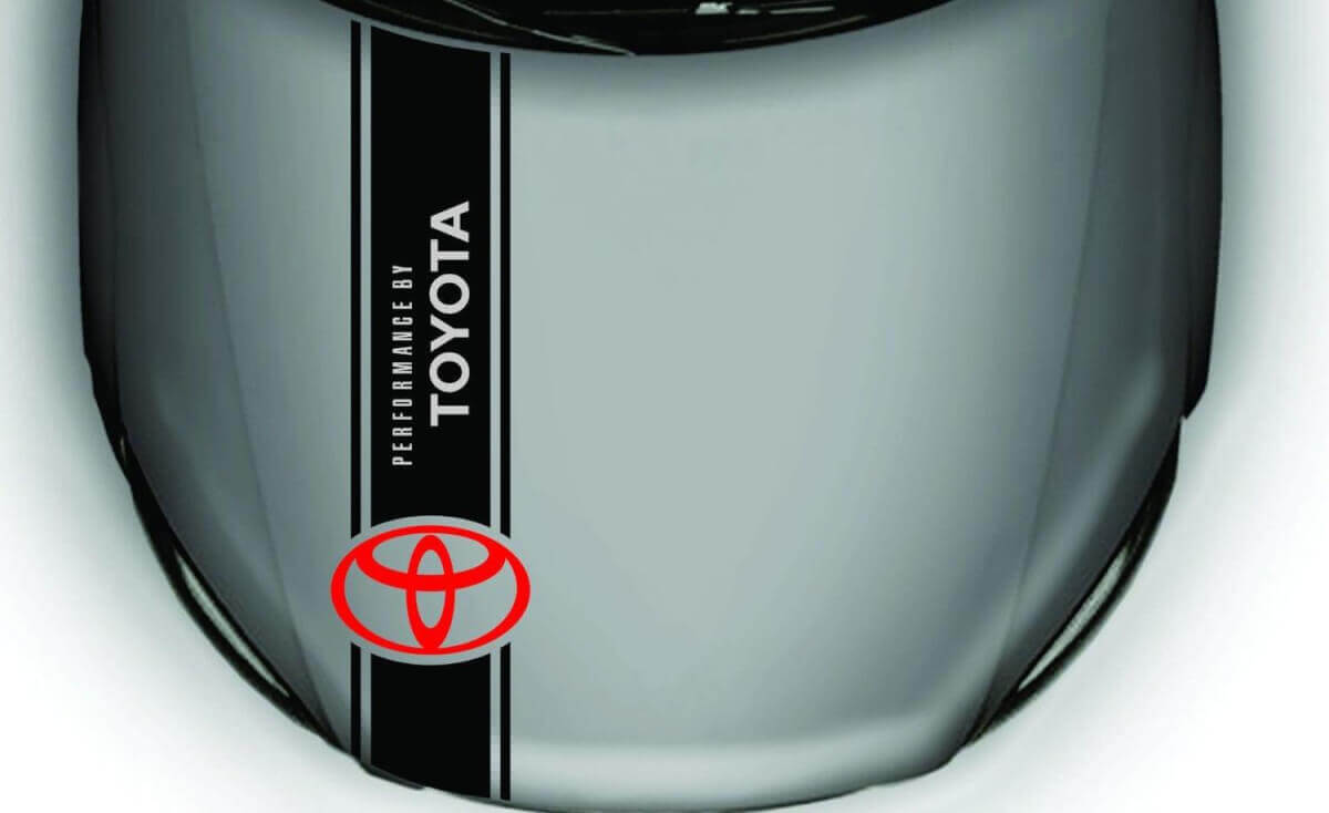 Performance by Toyota Hood Stripe Vinyl Decal for Toyota Cars