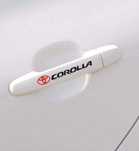 Corolla Door Handle Vinyl Decal Set for Toyota Corolla