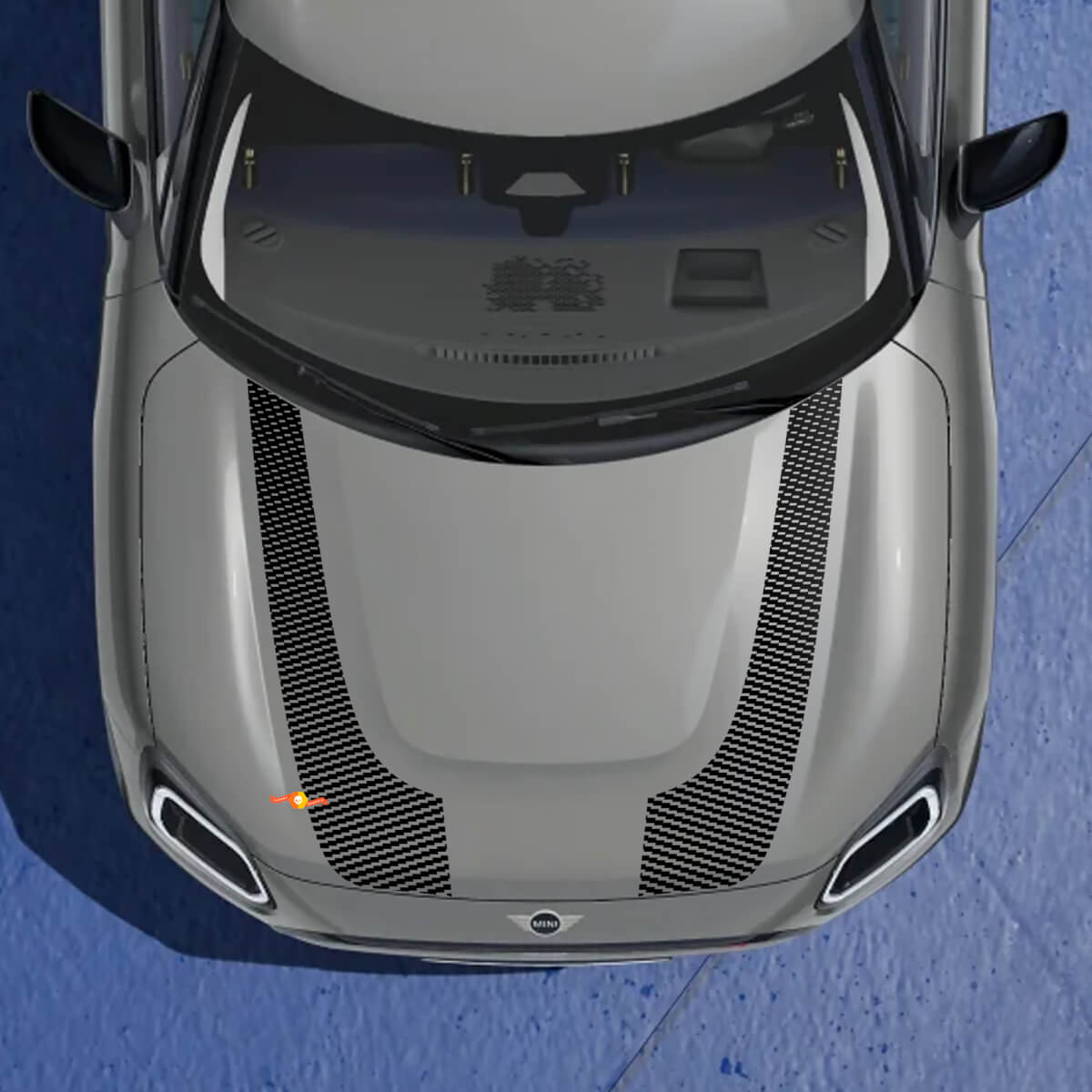 Twin Racing Side Bonnet Stripes Decal Sticker for Mini Cooper Countryman