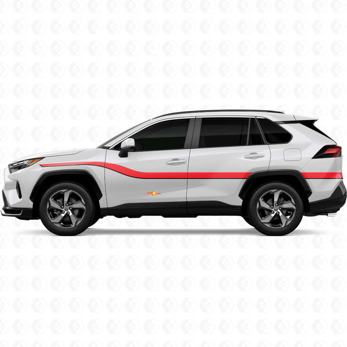 Twin Heritage Smooth Stripes Side Vinyl Stickers Decal For Toyota RAV4 2025