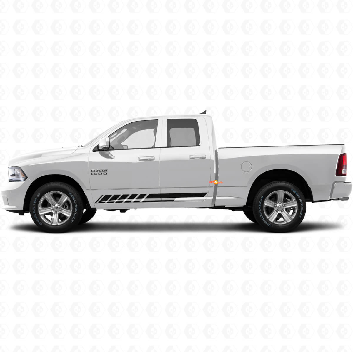 Checkerboard Stripes Rocker Panel Door Side Vinyl Sticker Decal Graphic for Dodge Ram 1500 2011-2018
