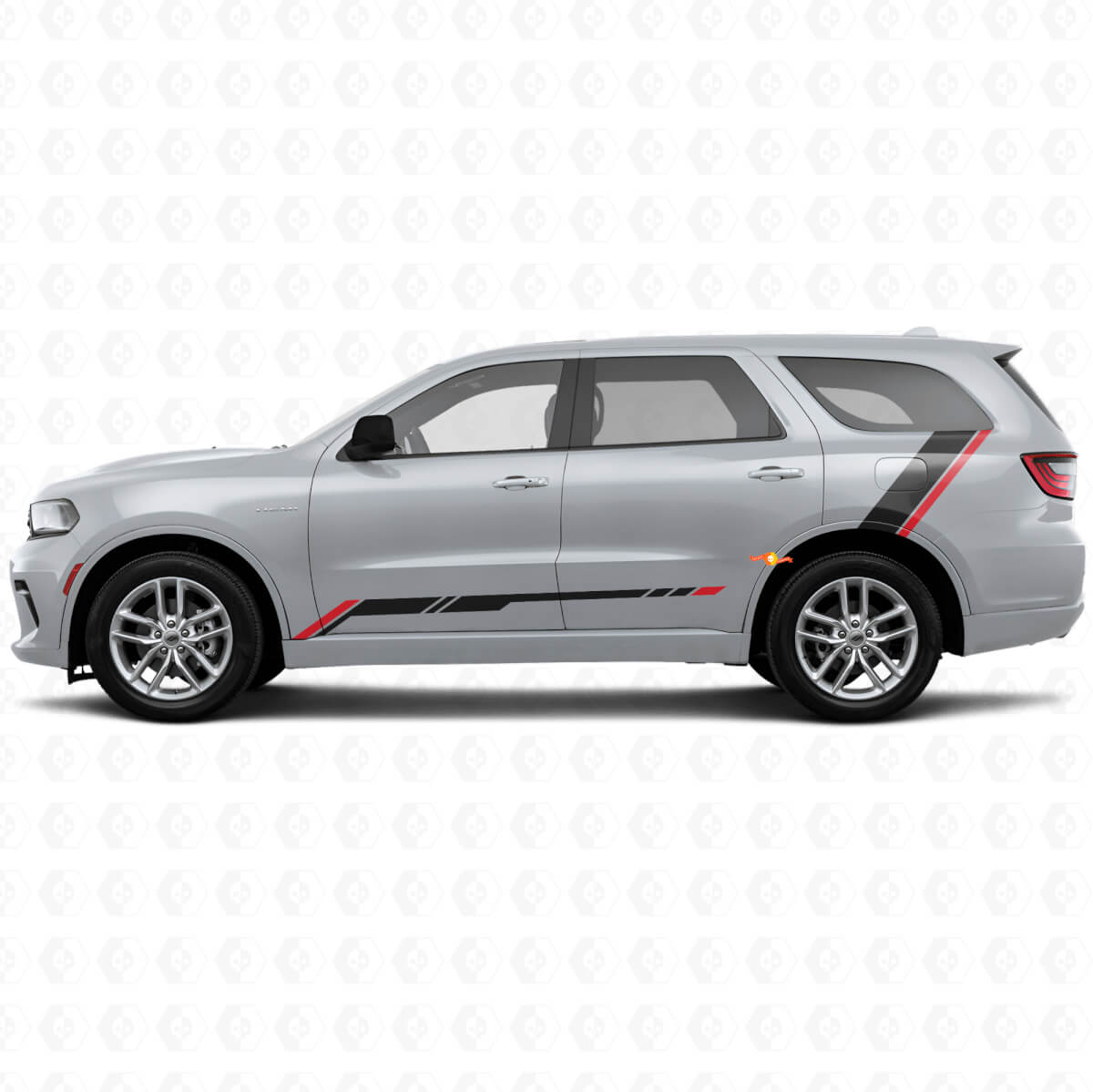 Checkered Stripes Rocker Panel Rear Side Vinyl Sticker Decal for Dodge Durango 2011+