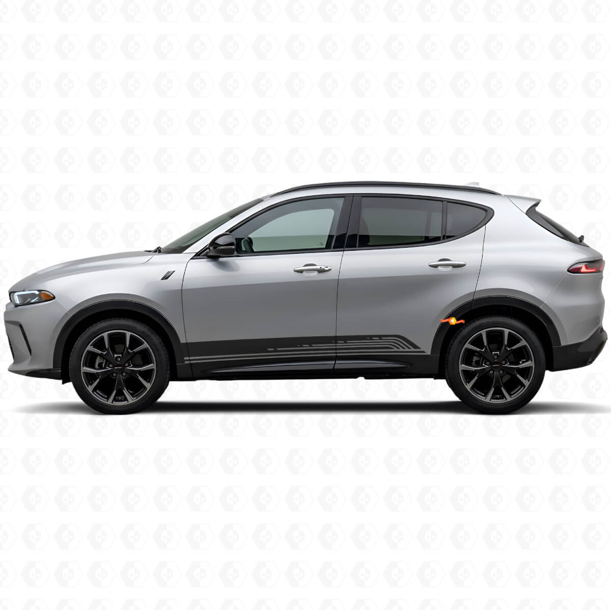 Curved Stripes Rocker Panel Door Vinyl Sticker Decal Graphic for Dodge Hornet 2023+