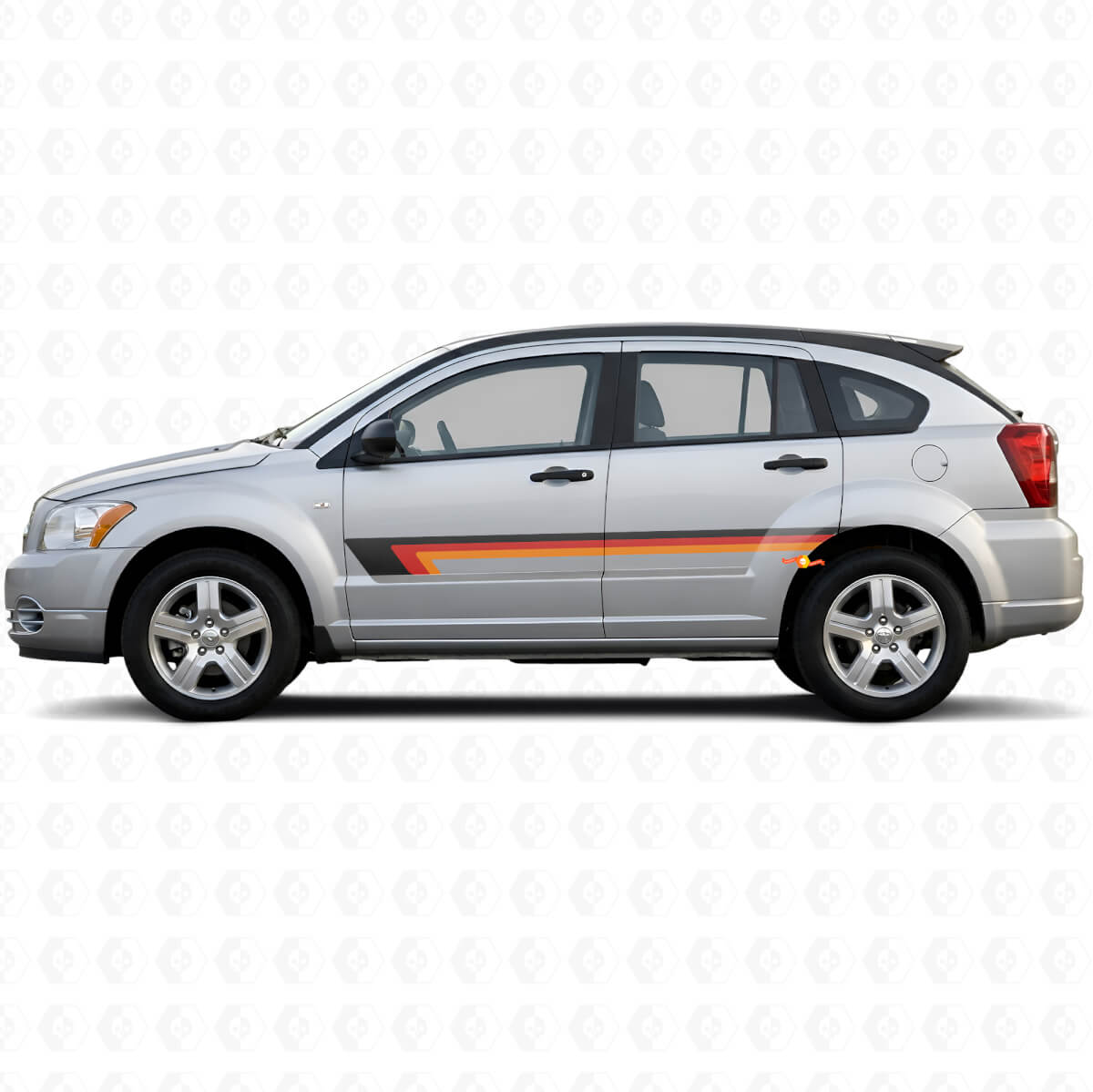Triple Stripe Door Side Vinyl Decal for Dodge Caliber 2007-2012
