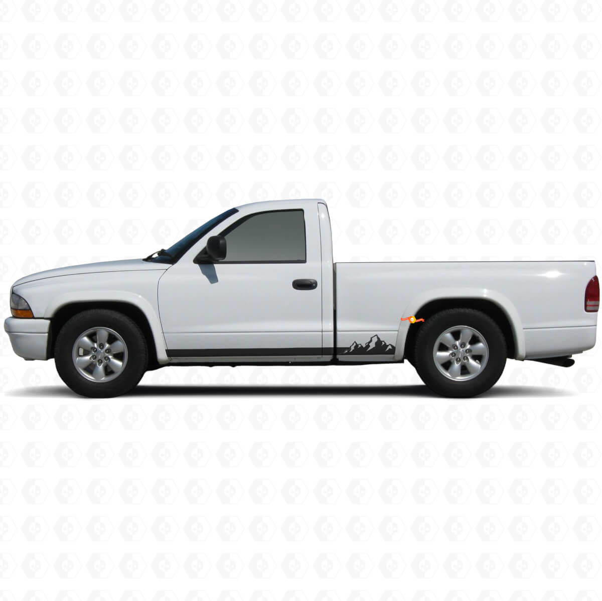 Mountains Thin Stripes Rocker Panel Vinyl Decal for Dodge Dakota 1997-2004
