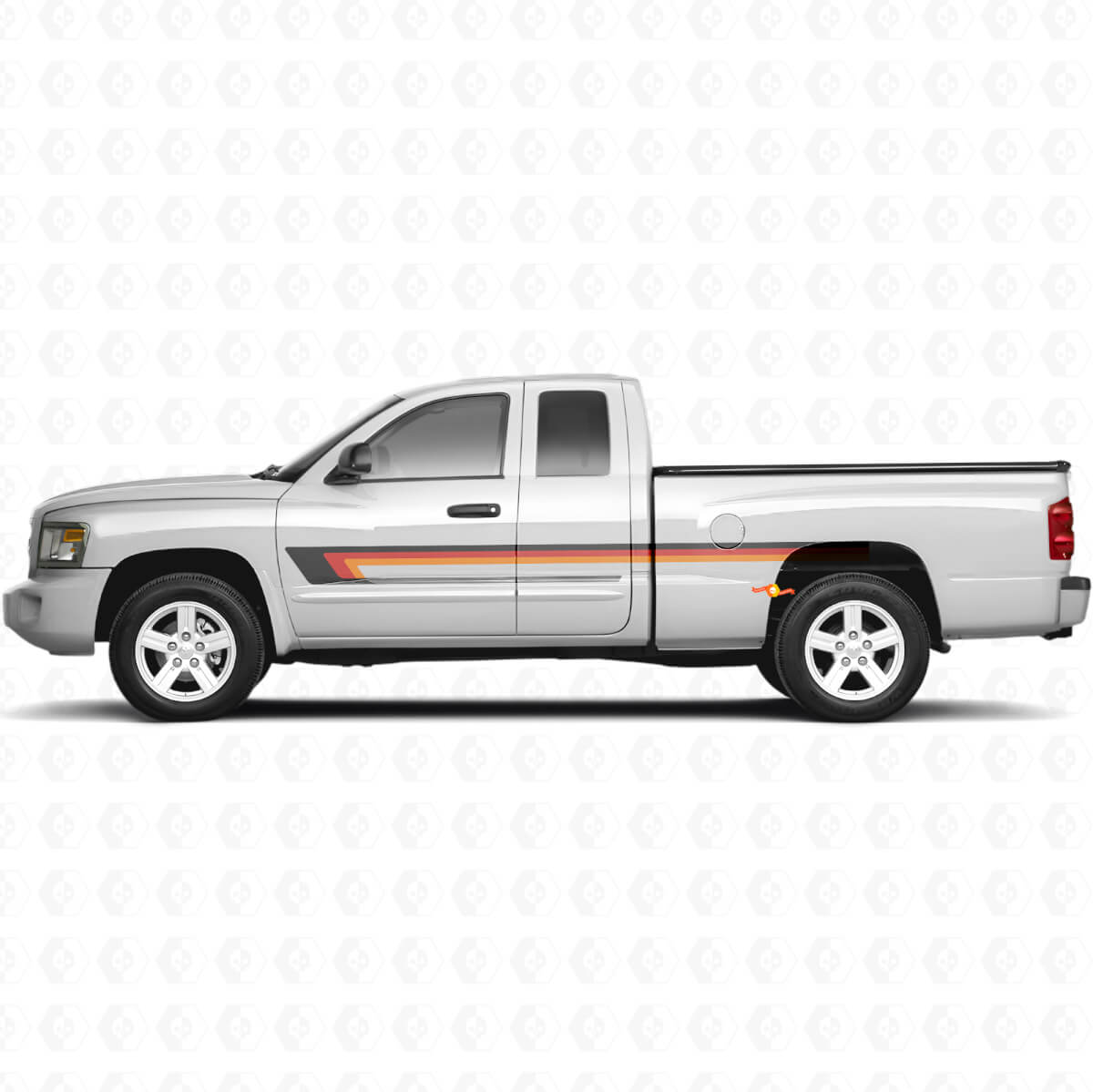 Triple Stripe Door Side Vinyl Decal for Dodge Dakota 2005-2011