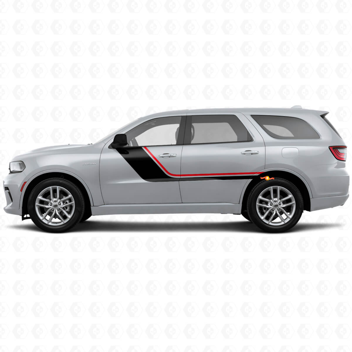 Vinyl Decal with Twin Stripes for Door Side of Dodge Durango 2011+