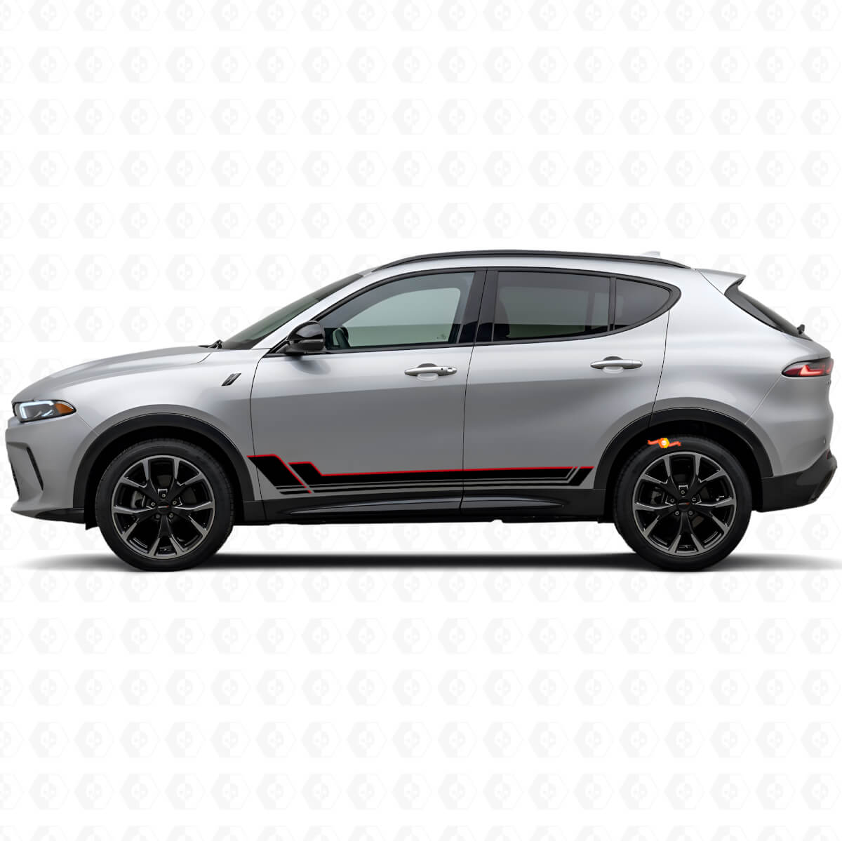 Kit de adhesivos de vinilo con franjas gemelas para panel lateral de Dodge Hornet 2023+