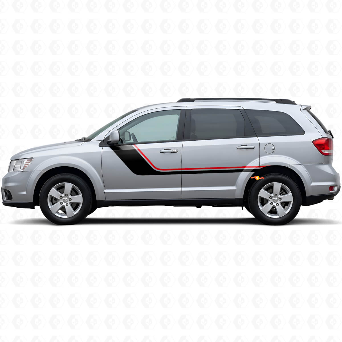 Vinyl Decal with Twin Stripes for Door Side of Dodge Journey 2009-2020