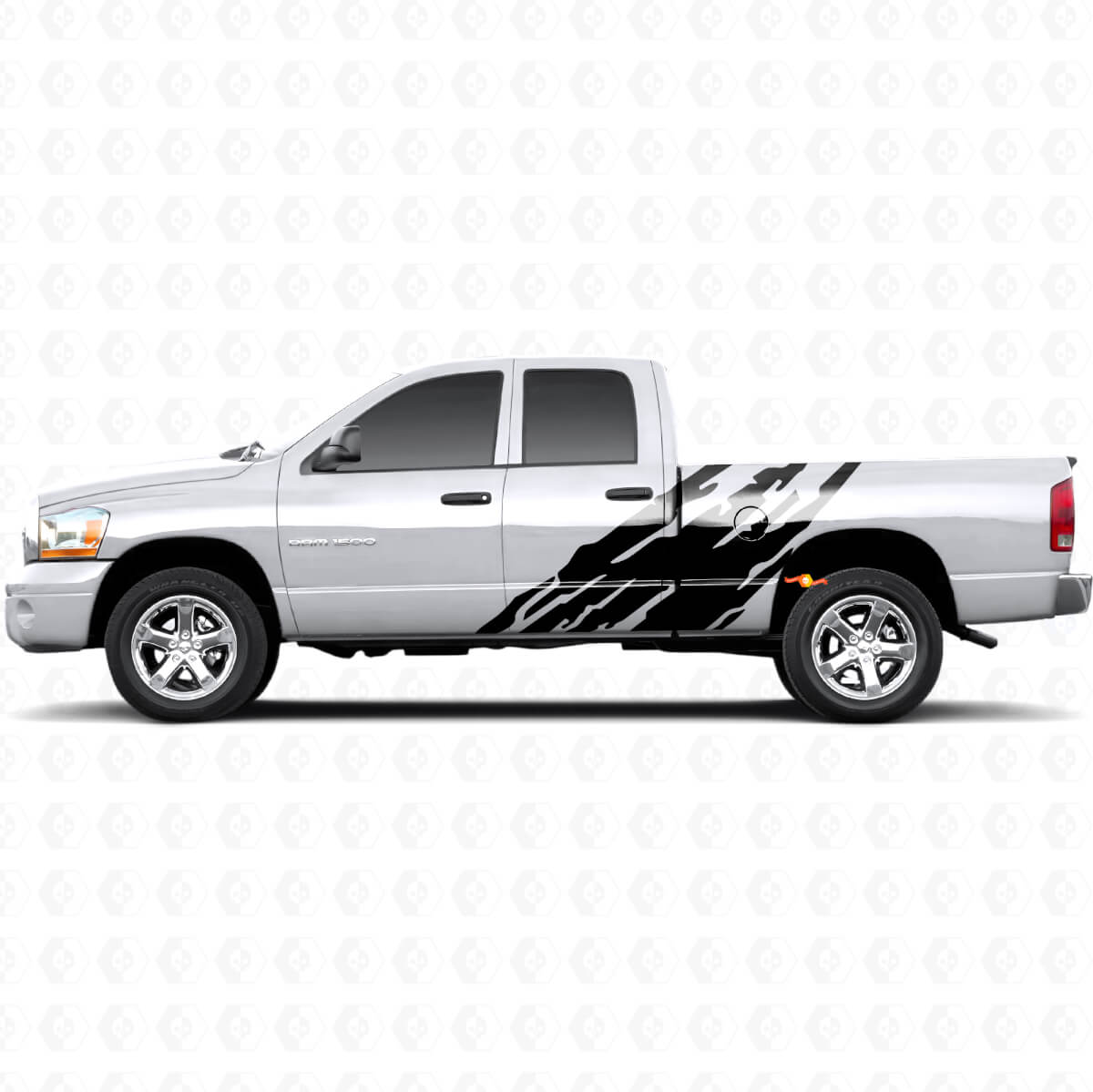 Mud Splash Graphic Side Vinyl Decal for Dodge Ram 1500 2002-2008