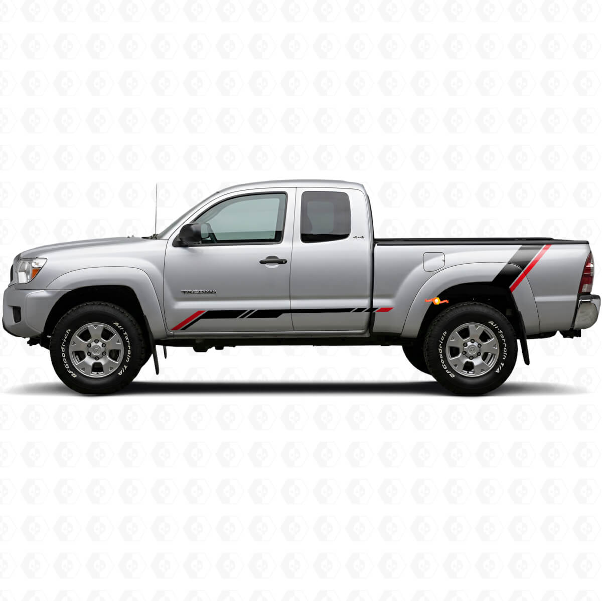 Twin Stripes Door and Rear Fender Vinyl Decal Kit for Toyota Tacoma 2004-2015