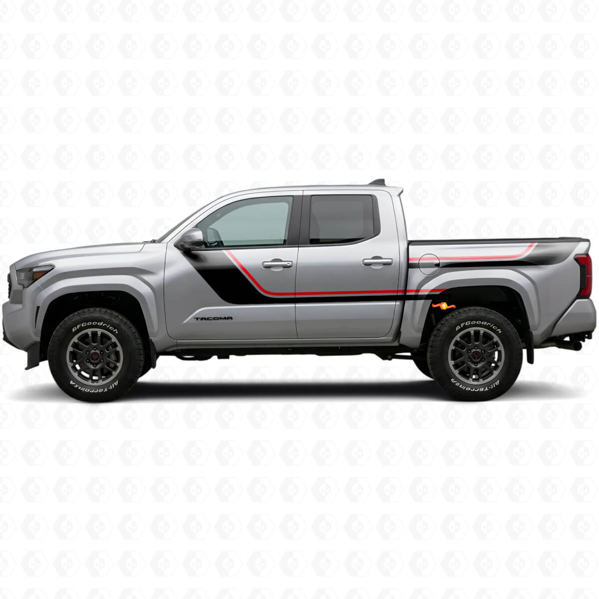 Kit de vinilo de bandas gemelas para puertas y laterales traseros para Toyota Tacoma 2023+