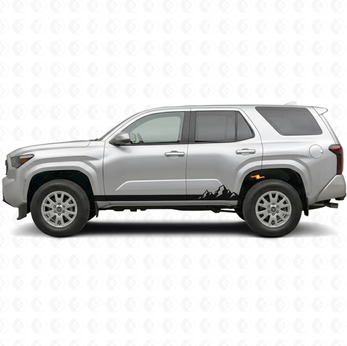 Vinyle autocollant pour bas de caisse avec fines rayures montagnes pour Toyota 4Runner 2024+