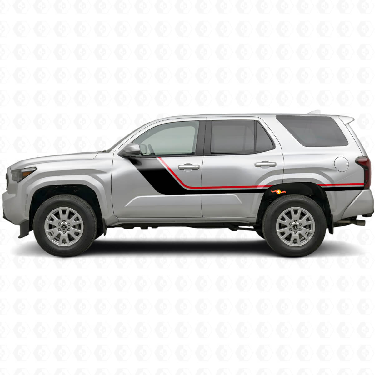 Kit de vinilo lateral con franjas gemelas para Toyota 4Runner 2024+