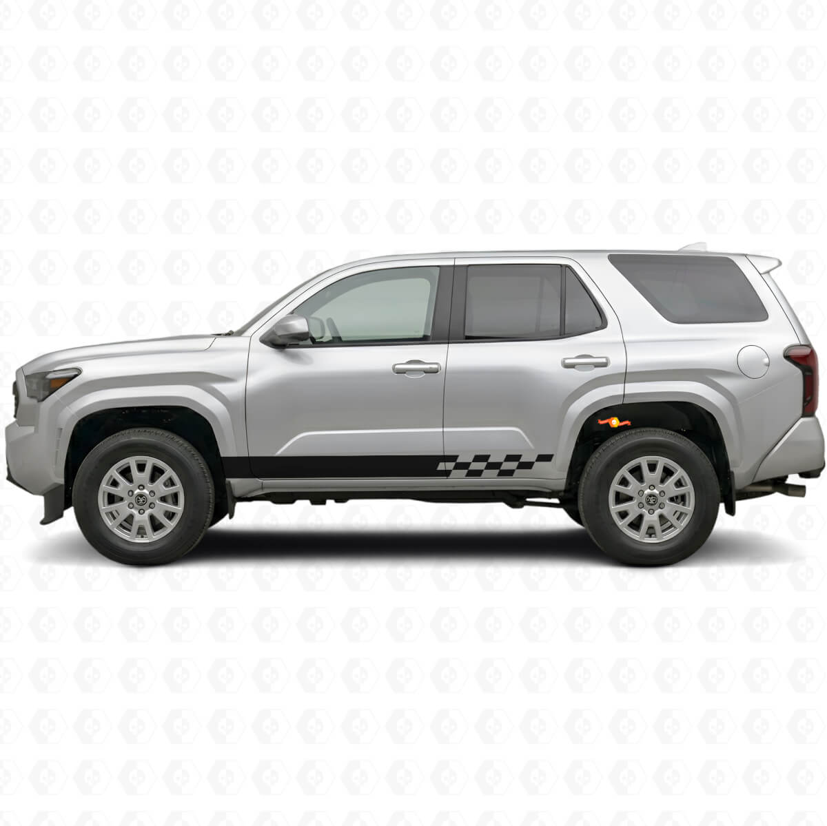 Déco vinyle à rayures damier pour bas de caisse Toyota 4Runner 2024+