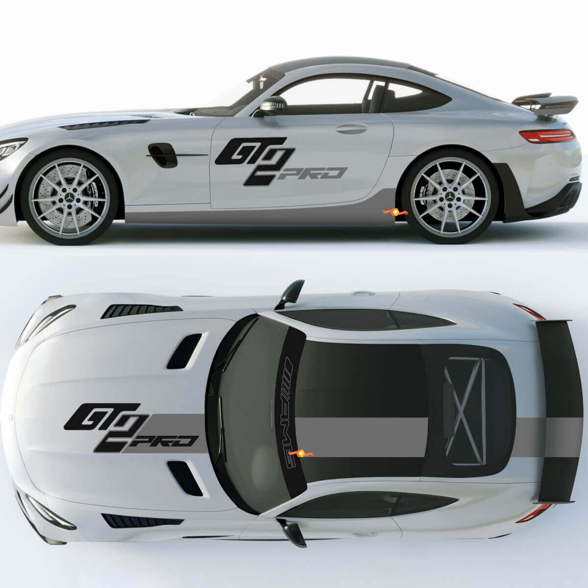 Racing GT2 Pro Side Bonnet Roof Boot Vinyl Decal Kit For Mercedes AMG GT