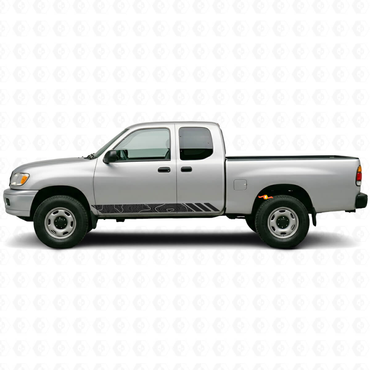 Adesivo em Vinil de Faixas Estilo Topográfico para Portas Toyota Tundra 1999-2006