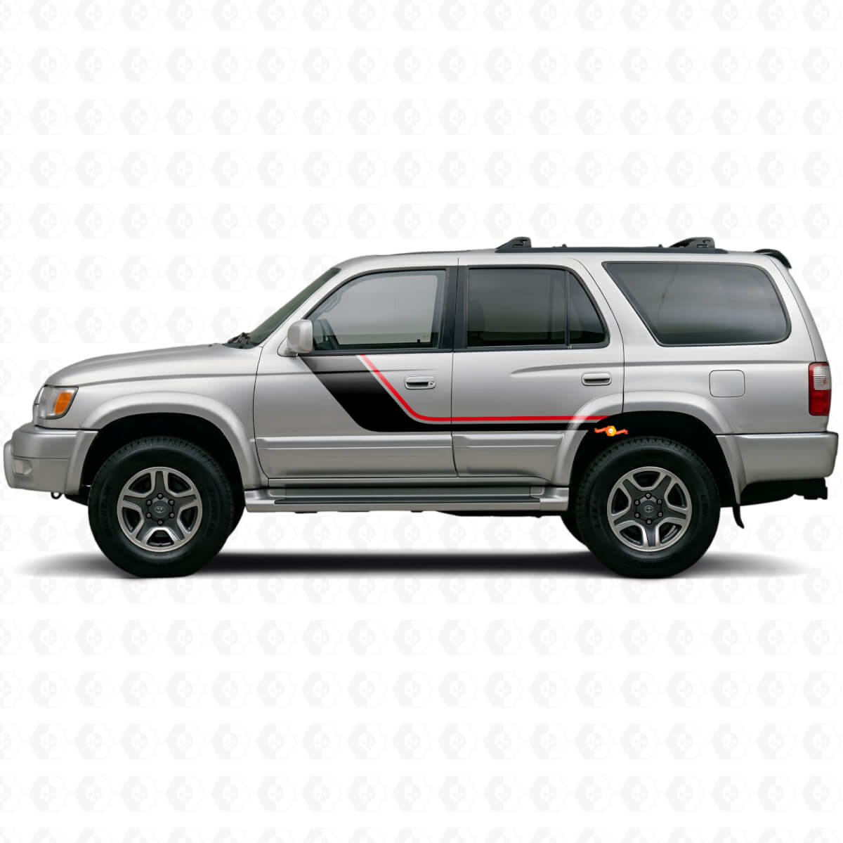 Kit de vinilo lateral de rayas gemelas para Toyota 4Runner 1995-2002