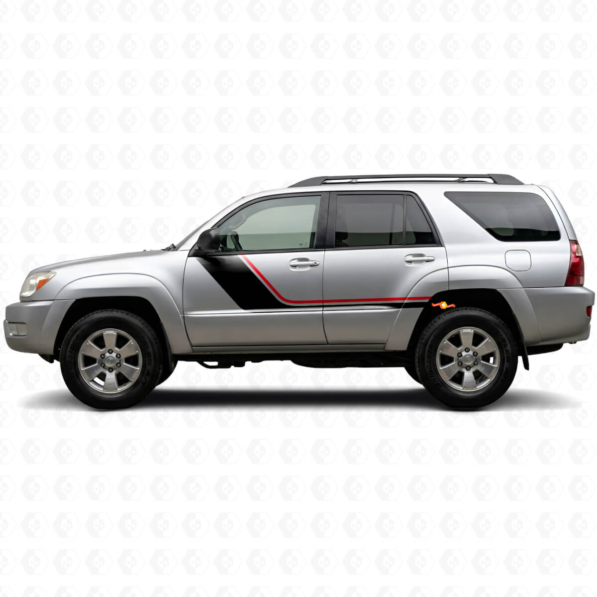 Kit de vinilo lateral con franjas gemelas para Toyota 4Runner 2002-2009
