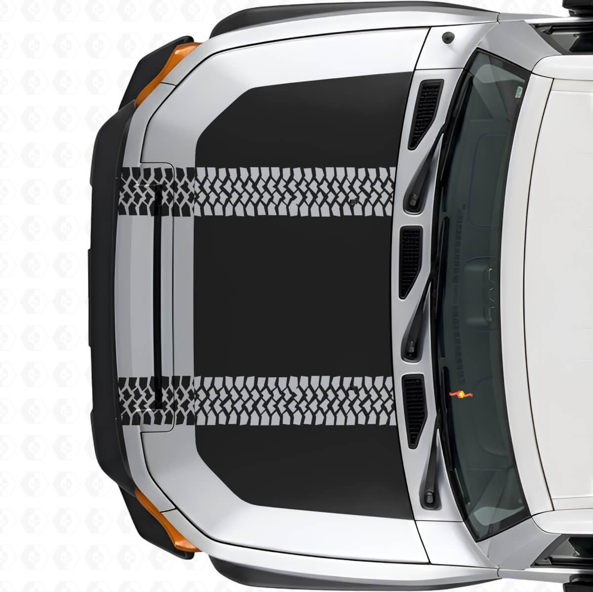 Blackout with Tire Track Hood Vinyl Decal for Toyota FJ Cruiser 
