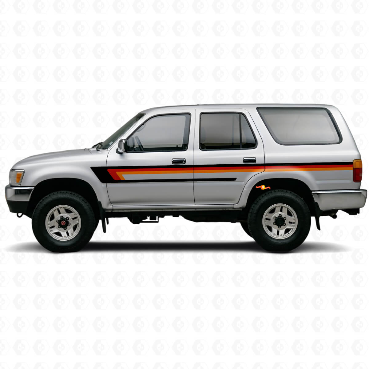 Vinilo de calcomanía lateral de puerta con triple raya para Toyota 4Runner 1989-1995
