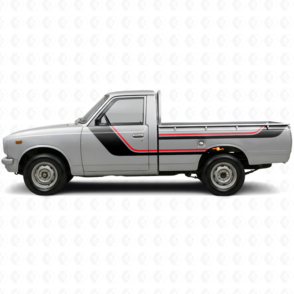 Twin Stripes Door and Rear Side Vinyl Decal Kit for Toyota Hilux 1968-1972