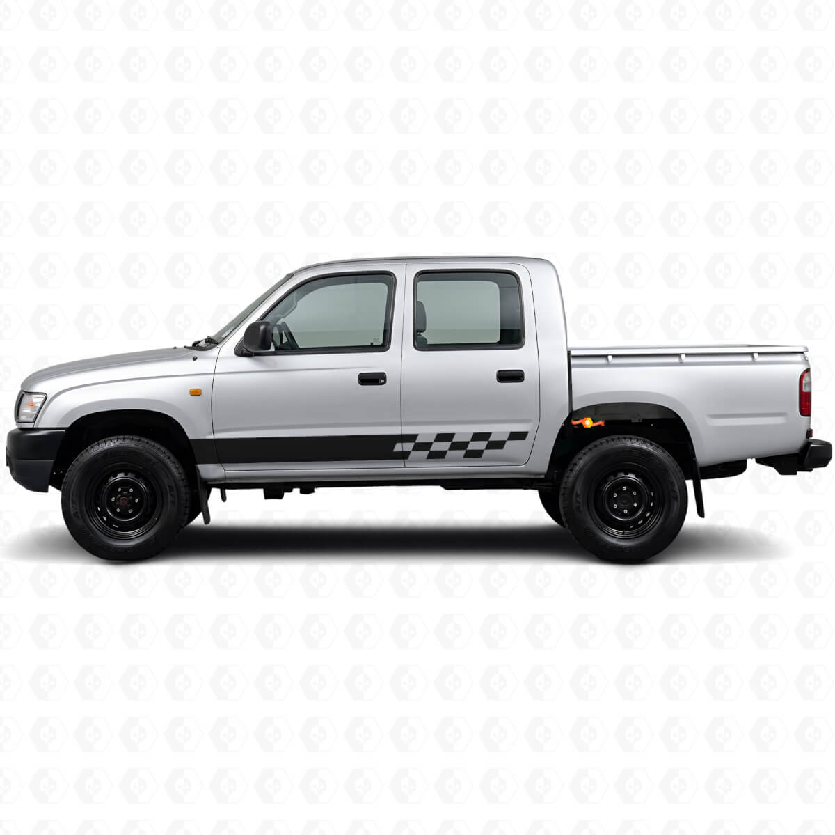 Adhesivo de vinilo con rayas a cuadros para panel de rocker Toyota Hilux 1997-2004