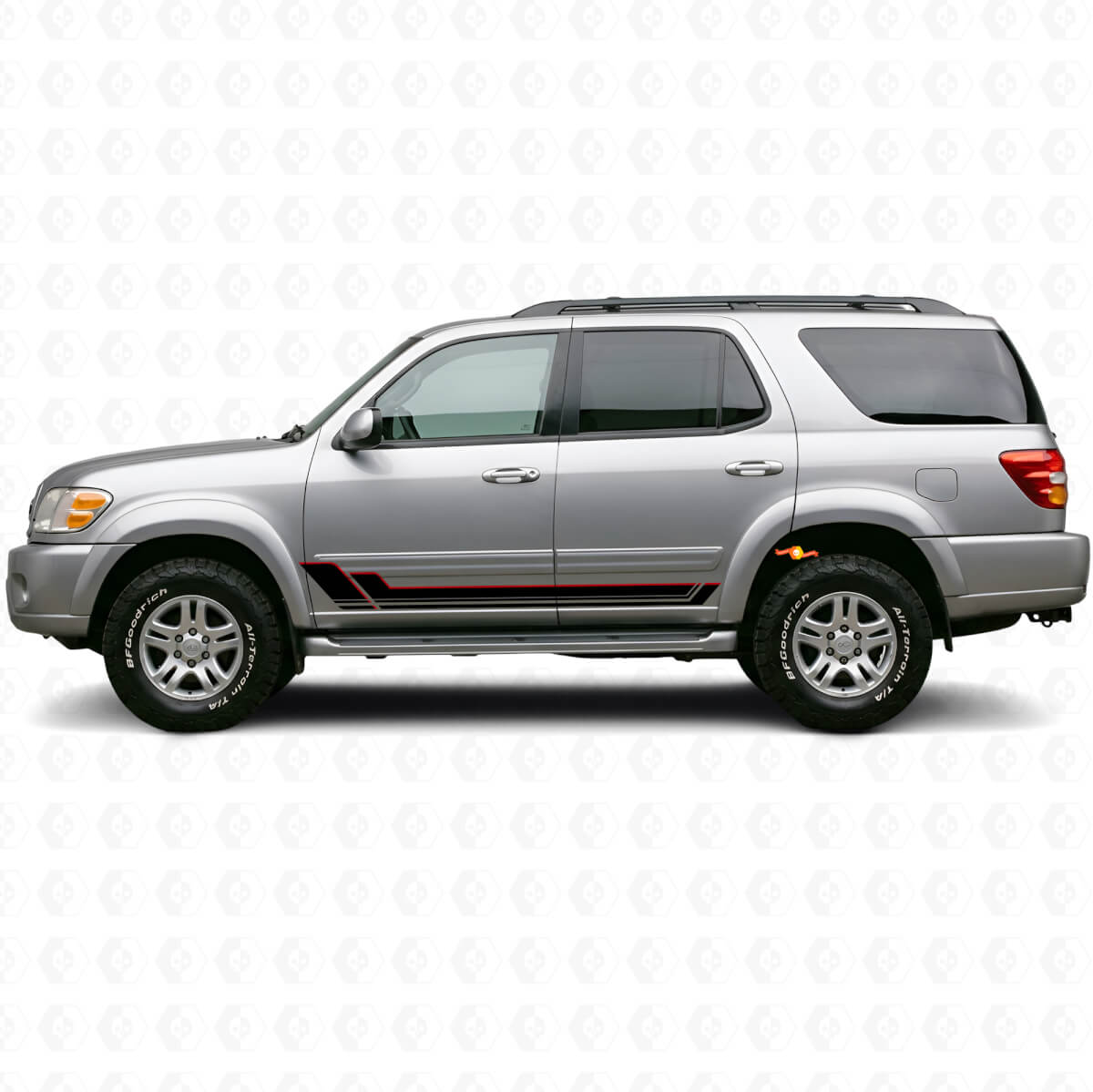 Twin Stripes Rocker Panel Vinyl Decal Kit for Toyota Sequoia 2000-2007