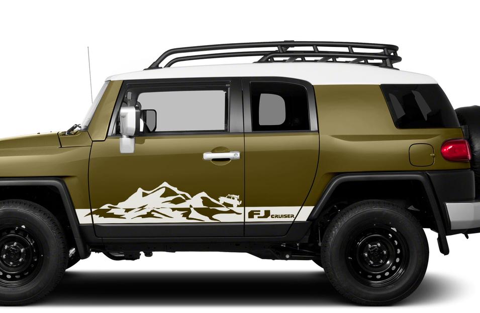 FJ Logo Mountains Style Side Vinyl Decal Sticker for Toyota FJ Cruiser