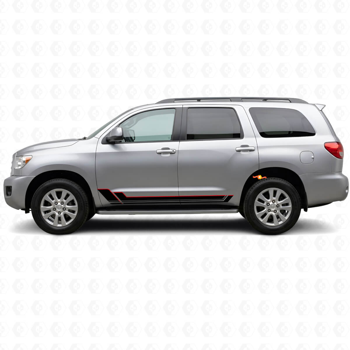 Kit de calcomanías de vinilo con franjas gemelas para paneles de rodilla para Toyota Sequoia 2007-2022