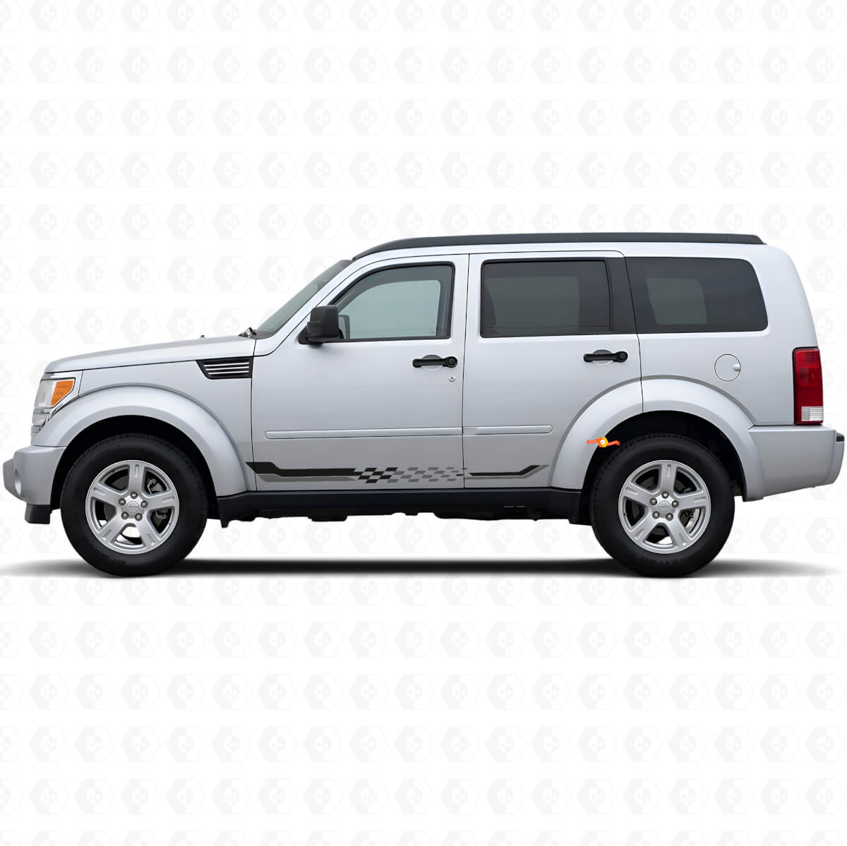 Checkered Flag Side Stripes Vinyl Decal for Dodge Nitro 2007-2011